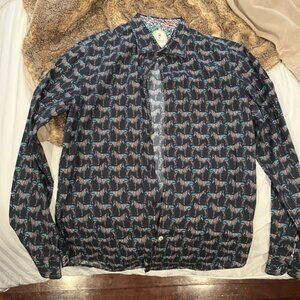 Ganesh Zebra Pattern Shirt Like New, Size S